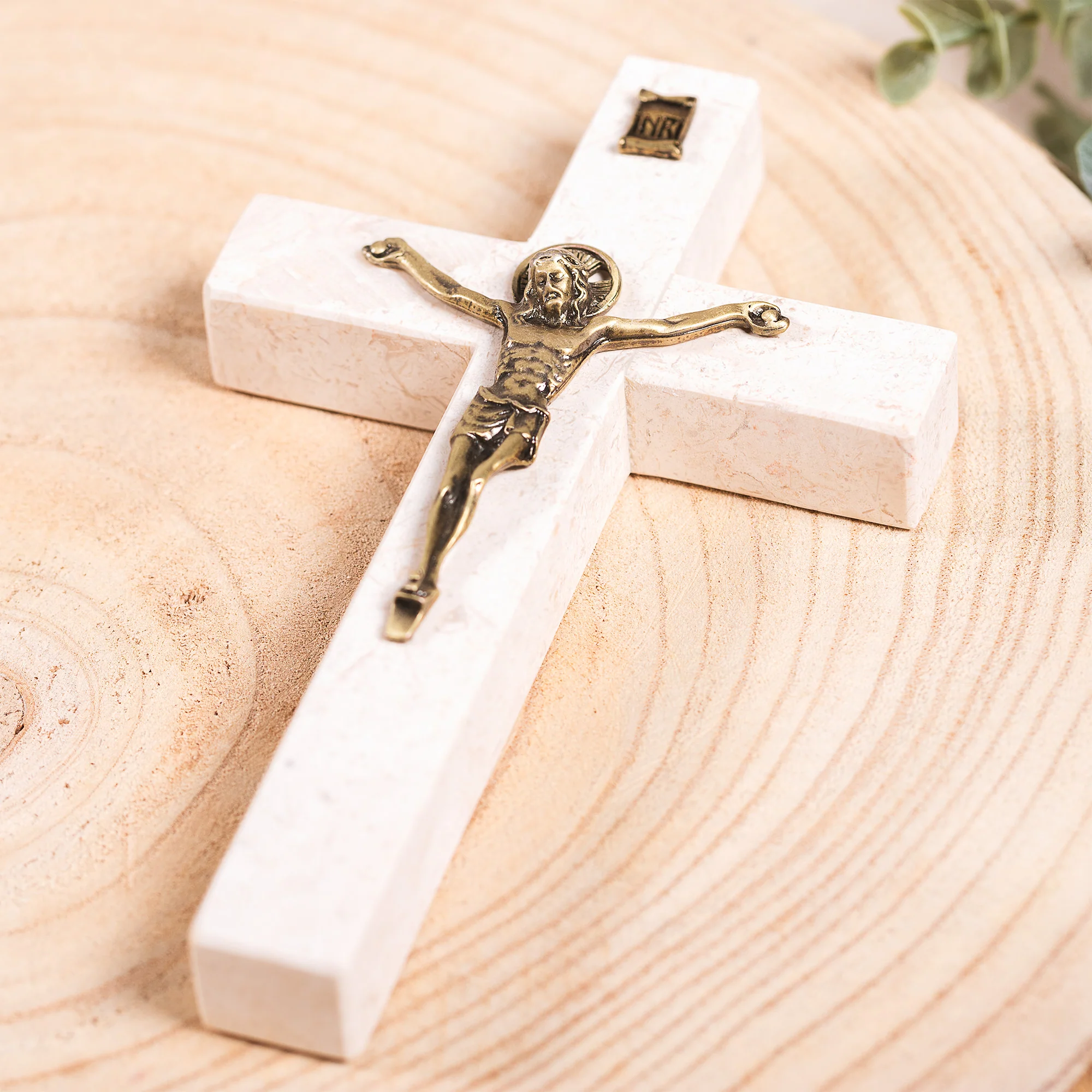 Bethlehem Stone & Antique Metal Crucifix - Image 2