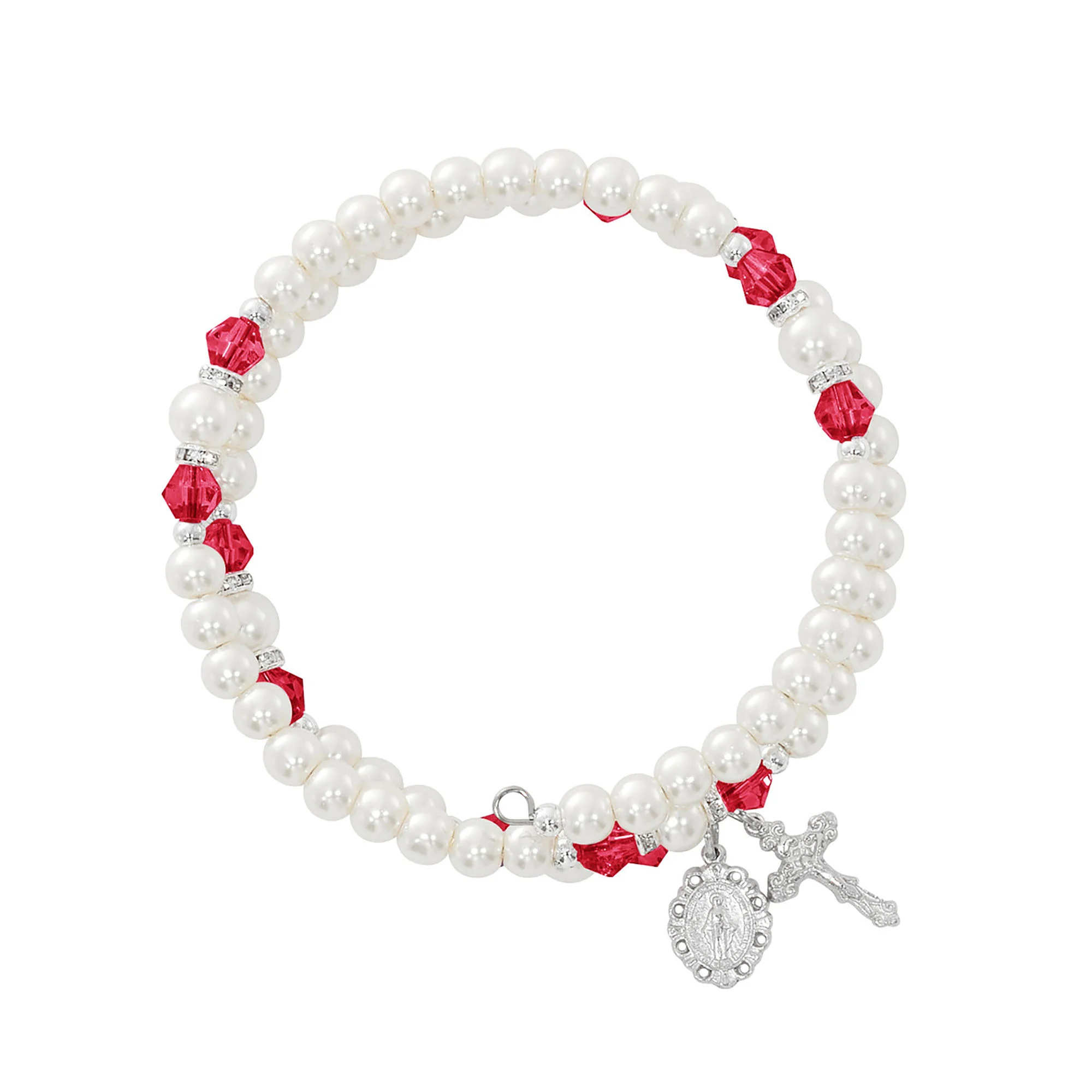 Birthstone & Pearl Rosary Wrap Bracelet - Multiple Birthstones