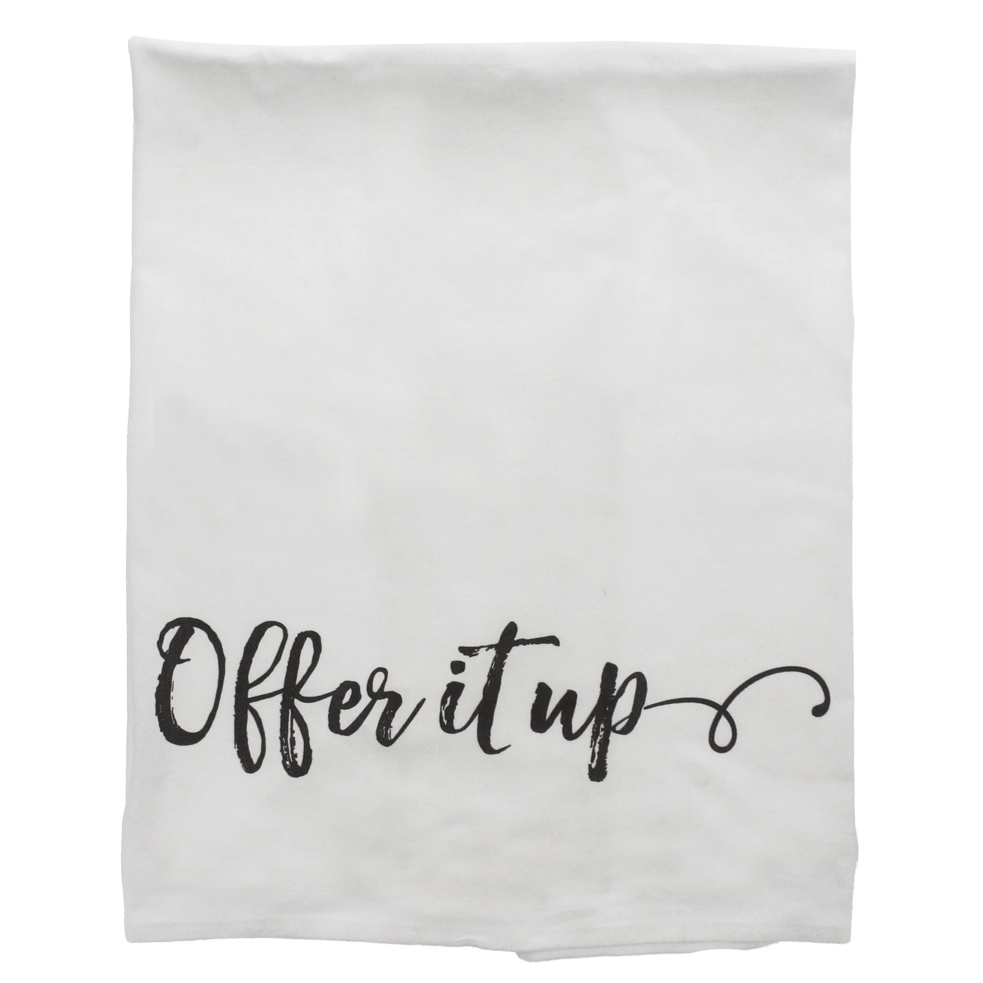 Black and White "Offer It Up" Flour Sack Dish Towel - Image 2
