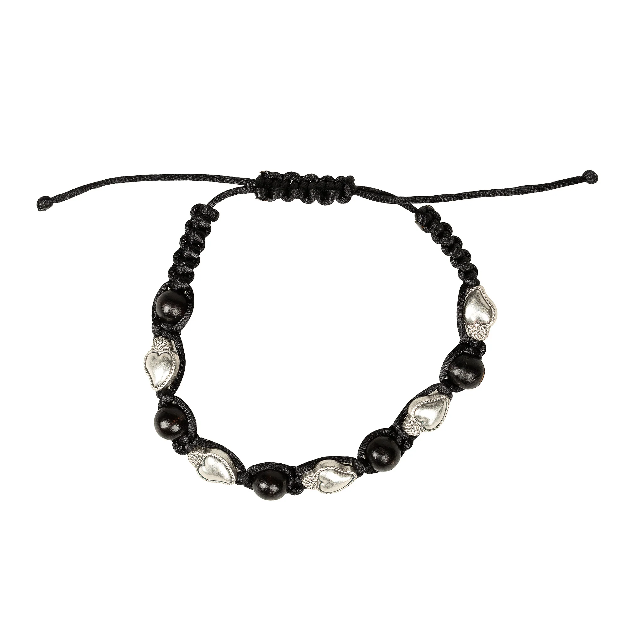 Black Corded Sacred Heart Bracelet