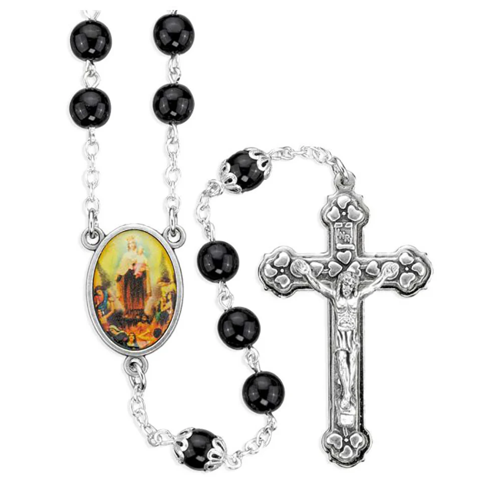 Black Czech Crystal 100 Requiem Rosary - Image 2