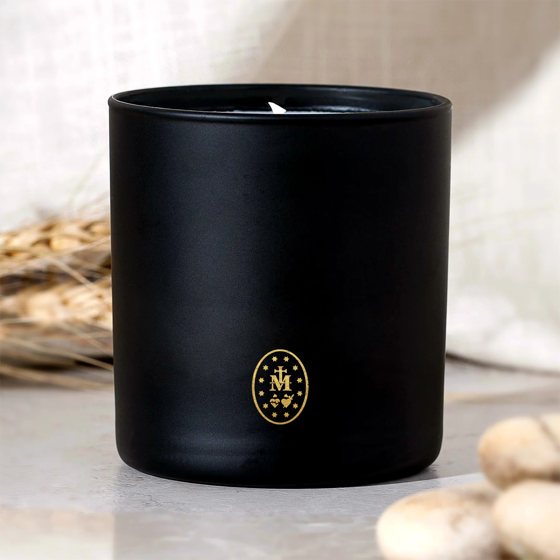 Black & Gold Miraculous Medal Candle - Image 2