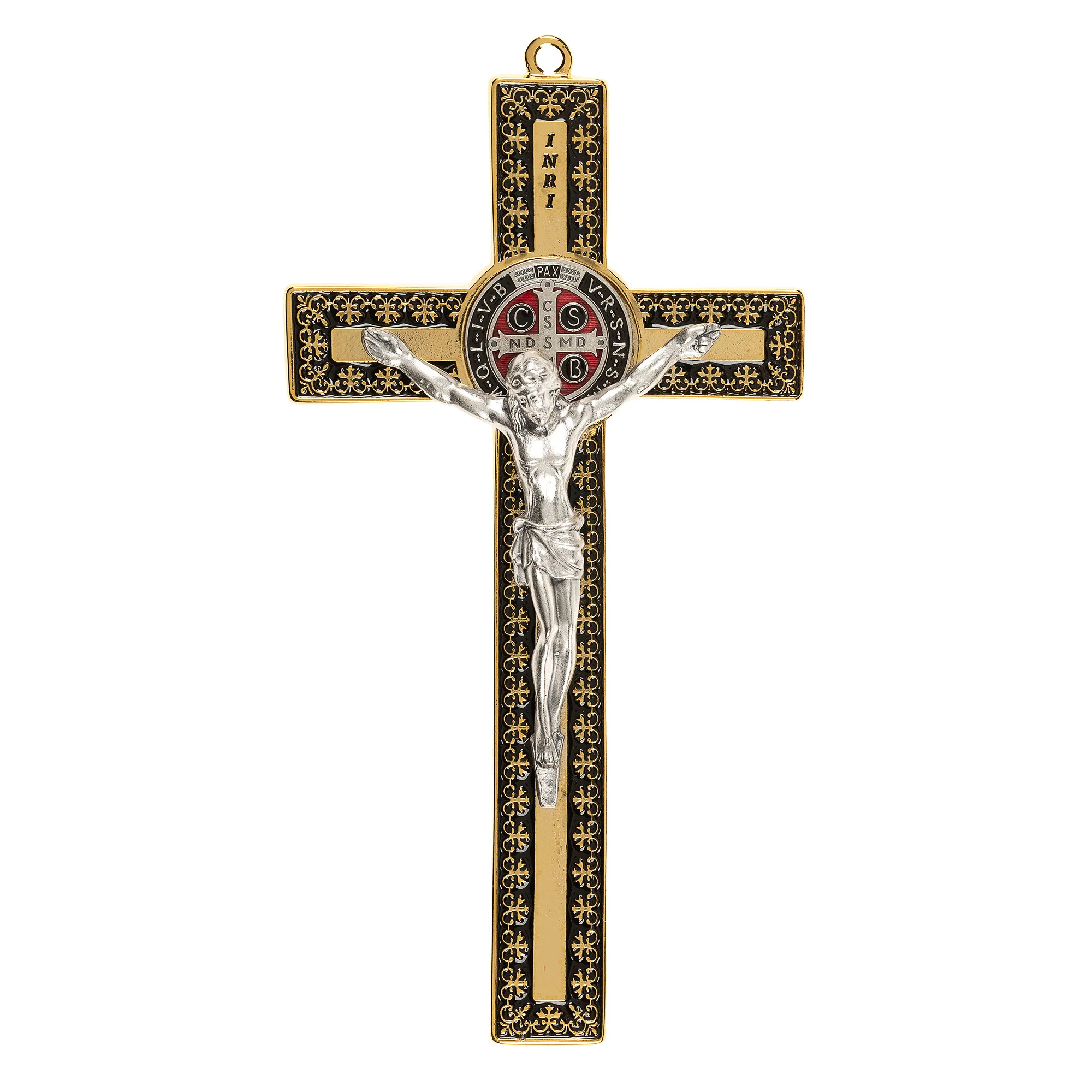 Black & Gold St. Benedict Standing Crucifix - 7.3" - Image 2