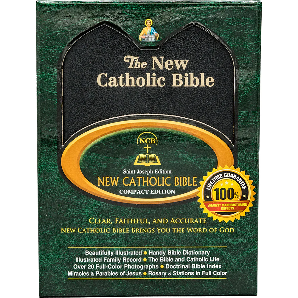 Black Leatherette St. Joseph New Catholic Bible - Compact Edition 4.5 " x6.5" - Image 8