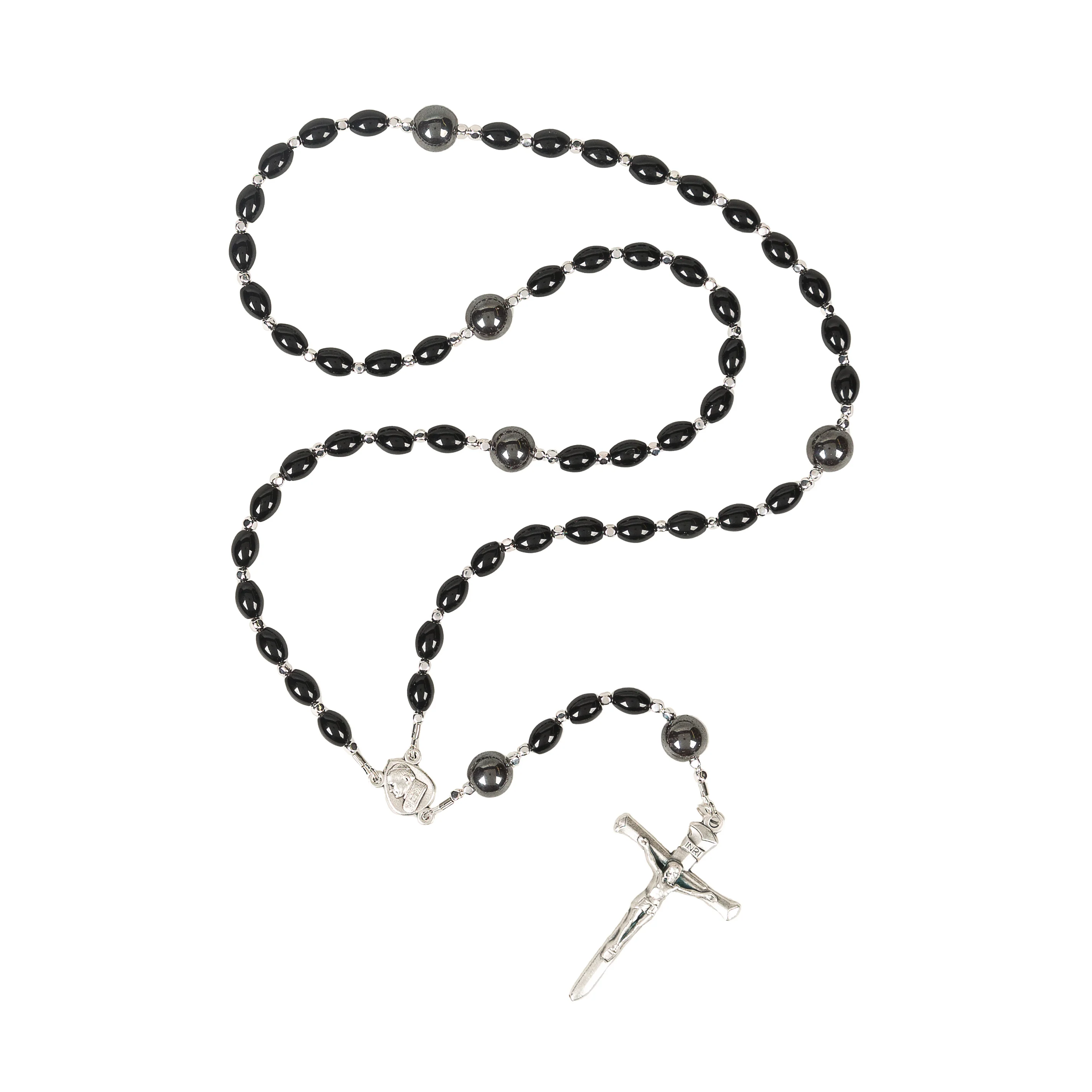 Black Onyx Pope Benedict Memorial Rosary - Image 3