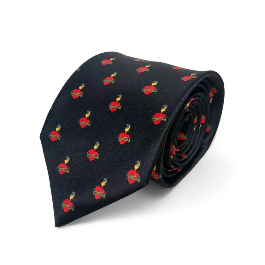 Black Sacred Heart of Jesus Necktie