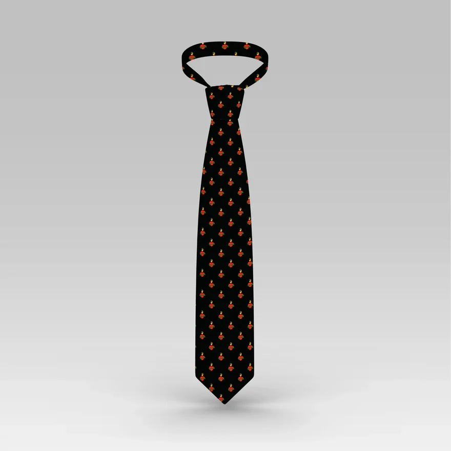 Black Sacred Heart of Jesus Necktie - Image 4