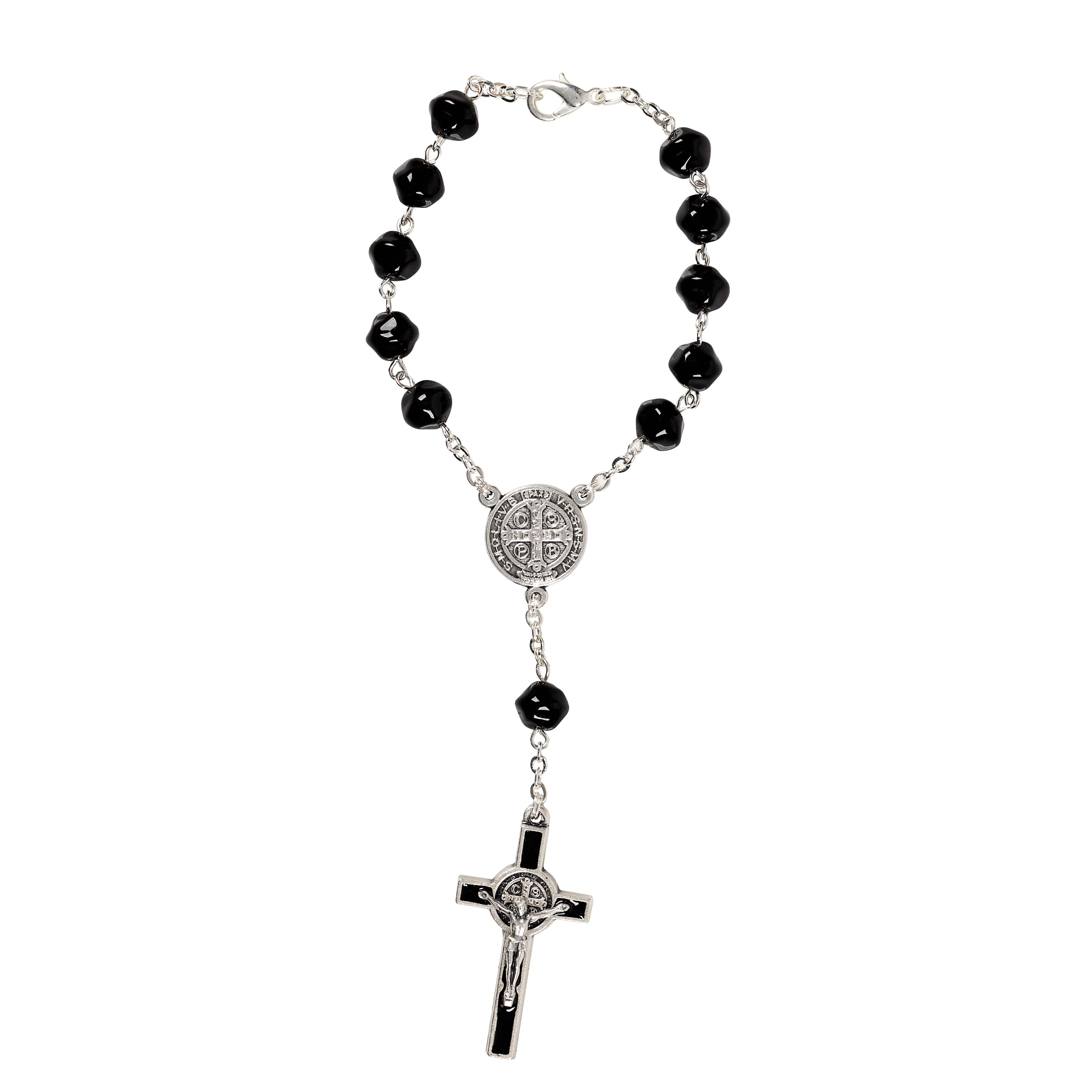Black St. Benedict Auto Rosary - Image 2