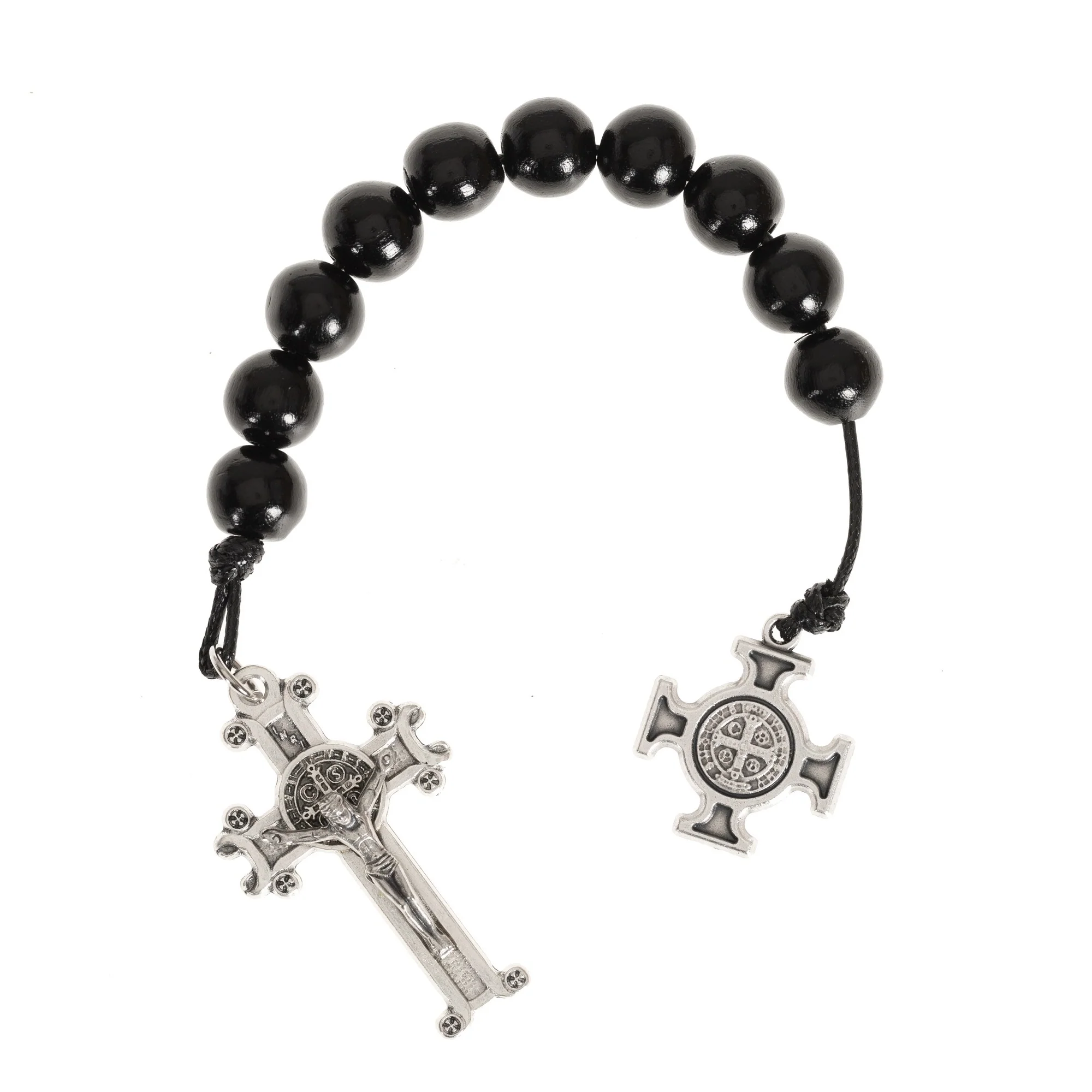 Black St. Benedict Decade Rosary with Jubilee Cross - Image 2