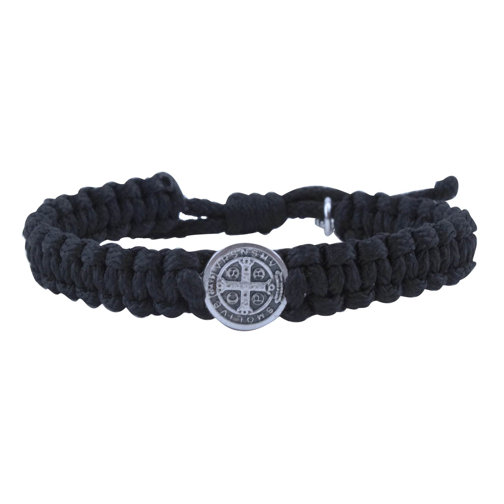 Black St. Benedict Macrame Men's Bracelet - Image 3