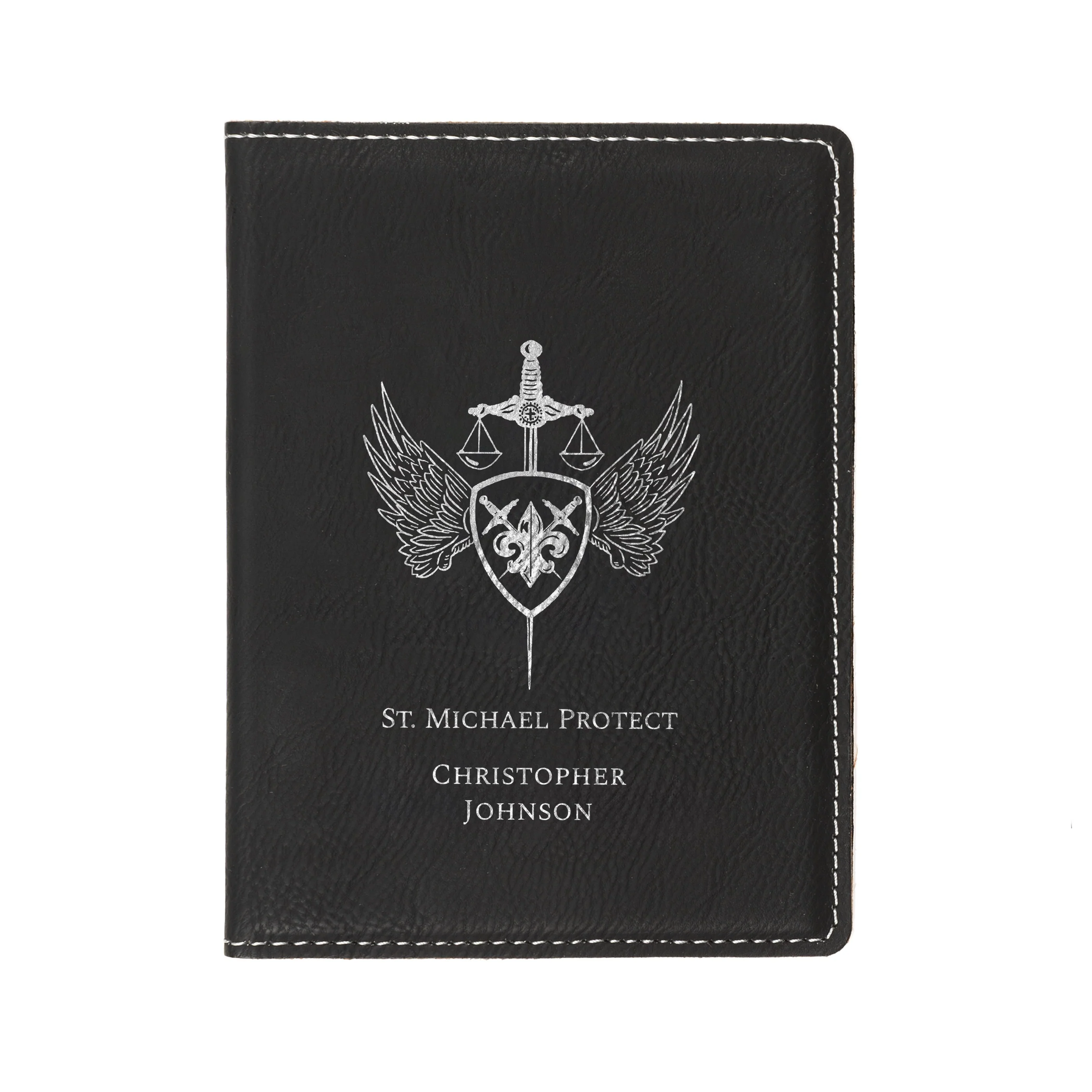 Black St. Michael Passport Cover - Image 2