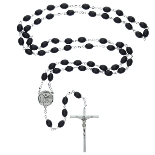 Black Wood Sterling Silver Rosary - Image 2
