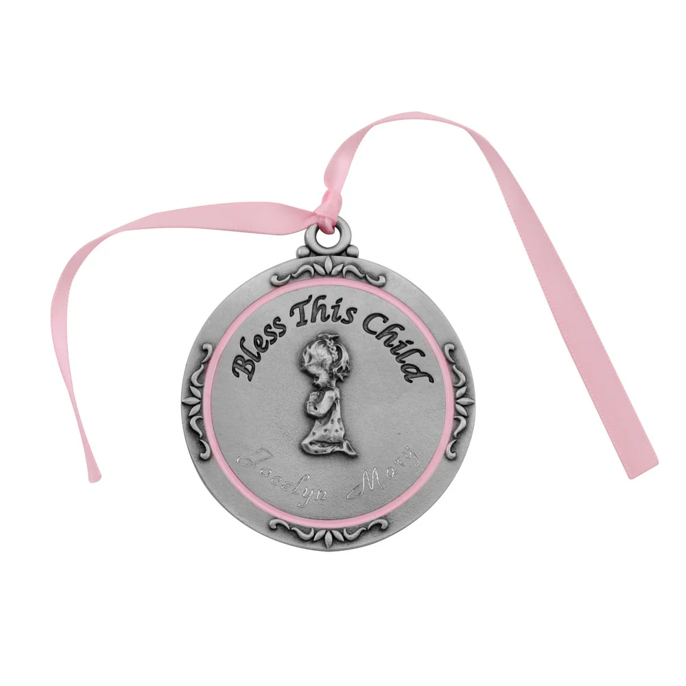Bless This Child Engravable Crib Medal - Boy or Girl - Image 2