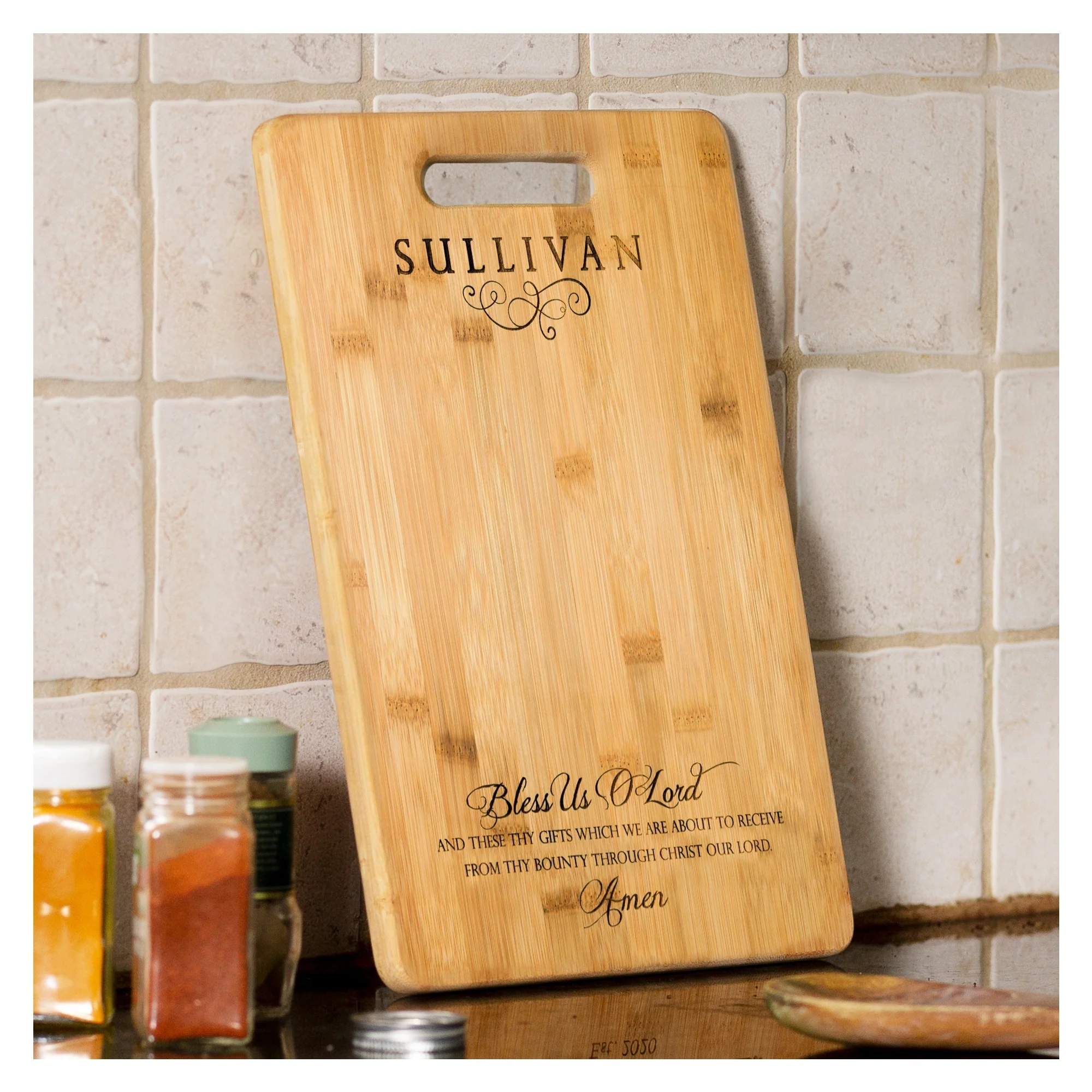 Bless Us O Lord Cutting Board - Image 3