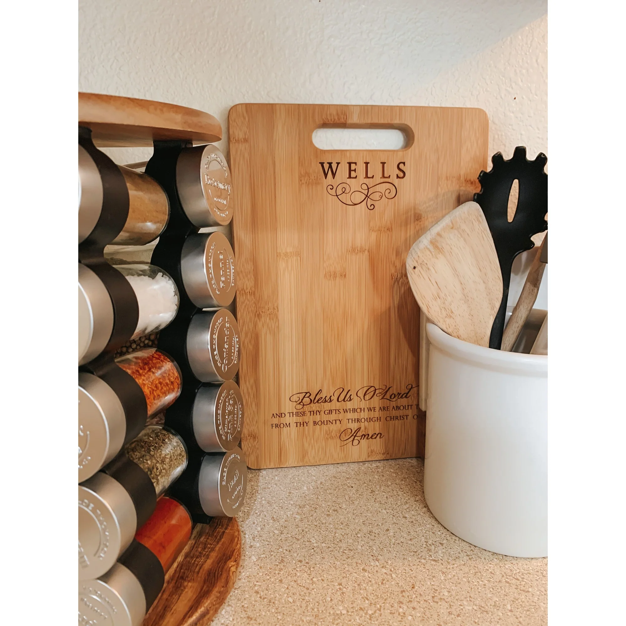 Bless Us O Lord Cutting Board - Image 4