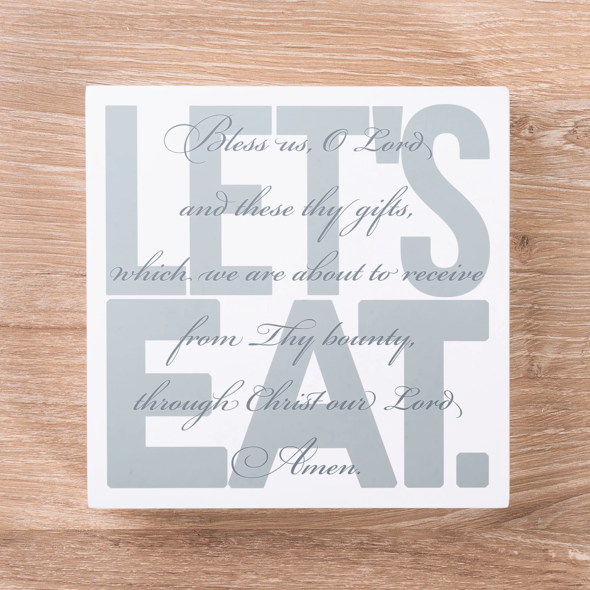 Bless Us O Lord - Let's Eat Block Sign - Image 2