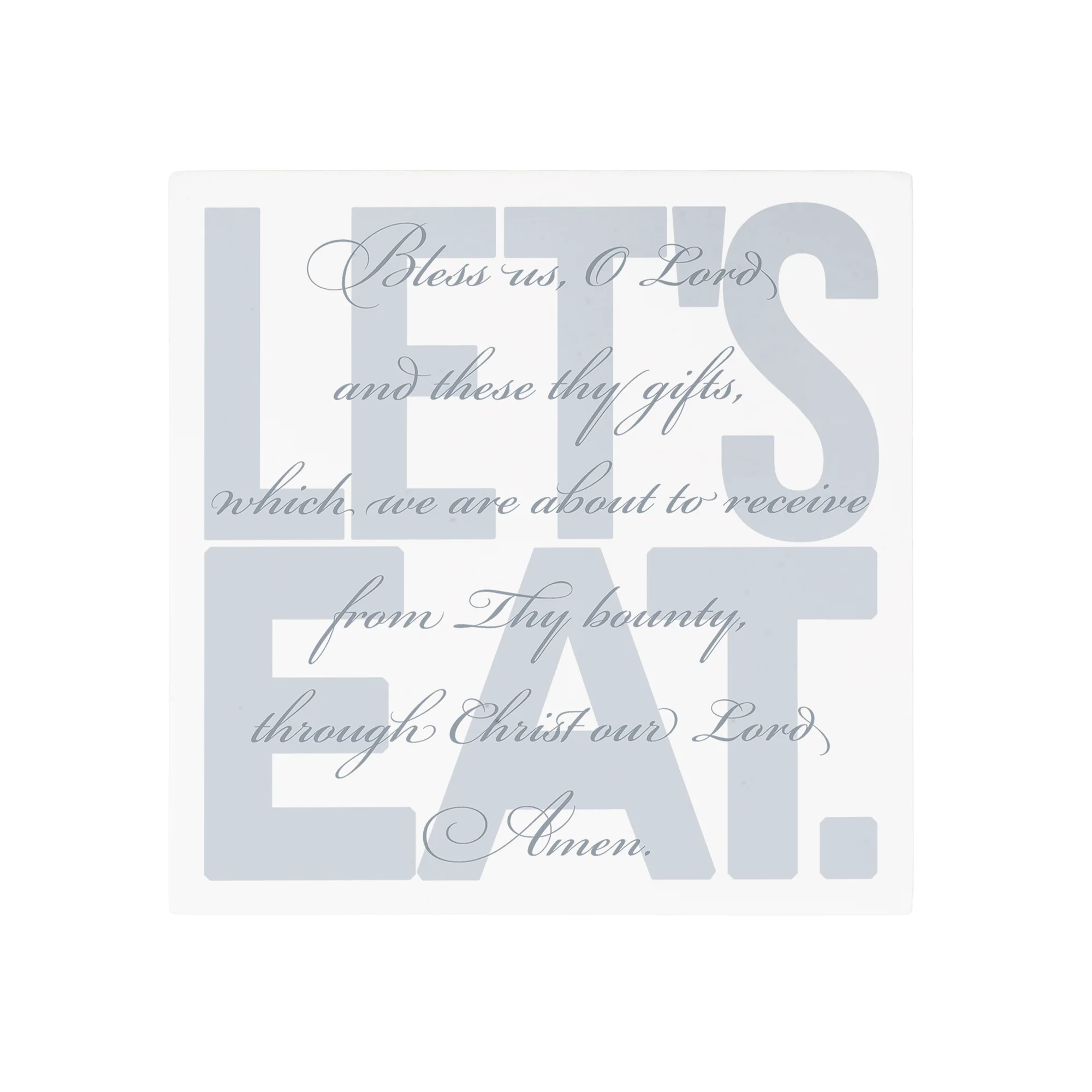 Bless Us O Lord - Let's Eat Block Sign - Image 3