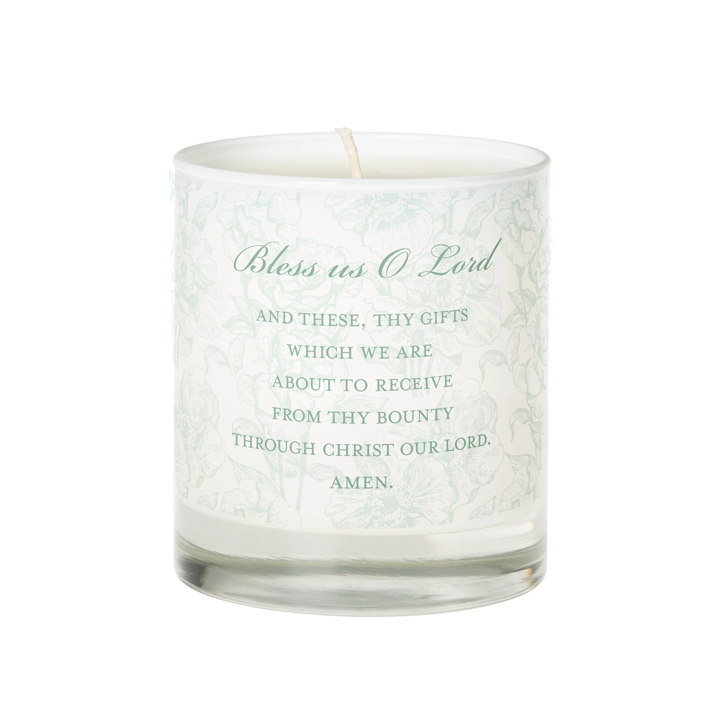 Bless Us O Lord Toile Prayer Candle - Image 3