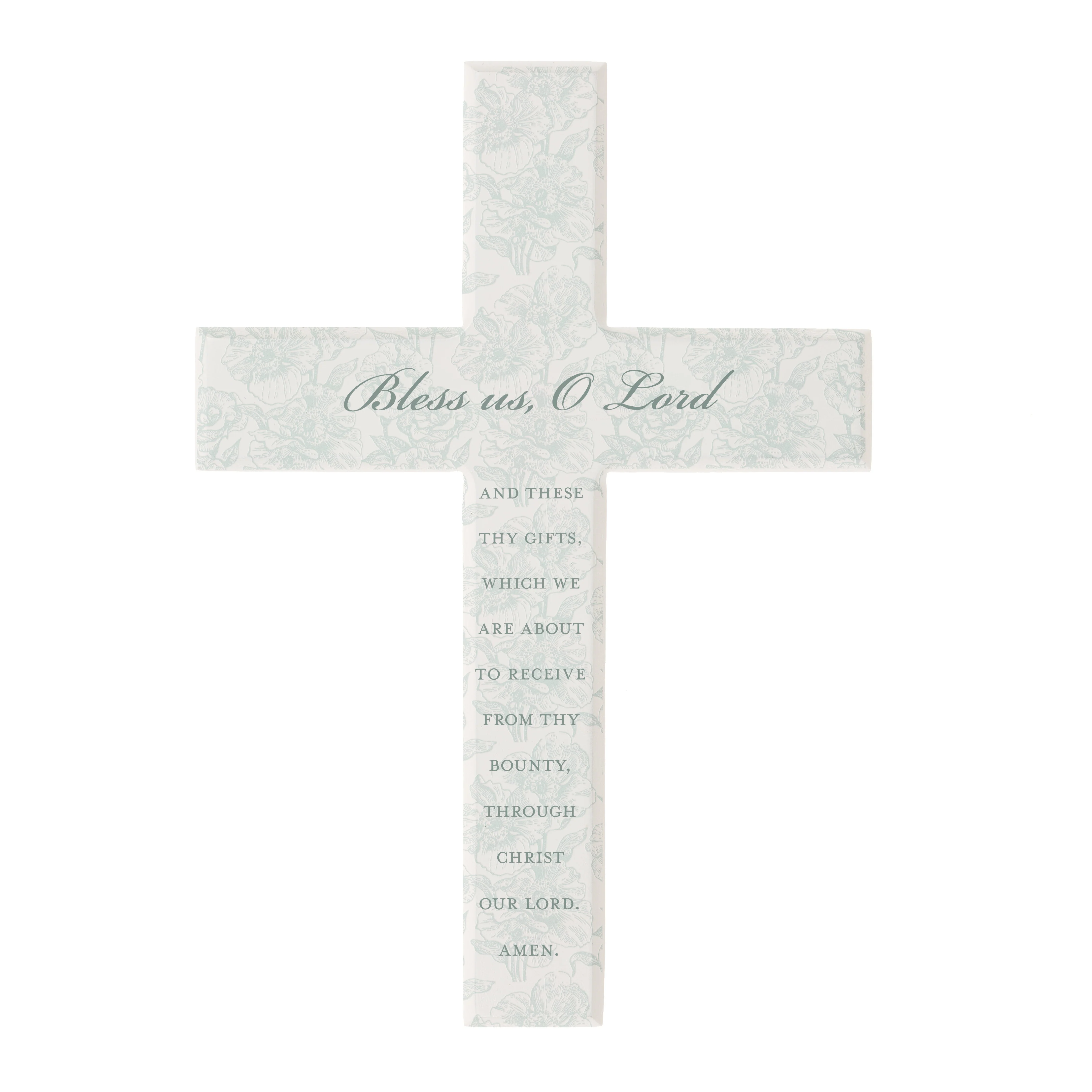 Bless Us O Lord Toile Wall Cross - 10" - Image 2