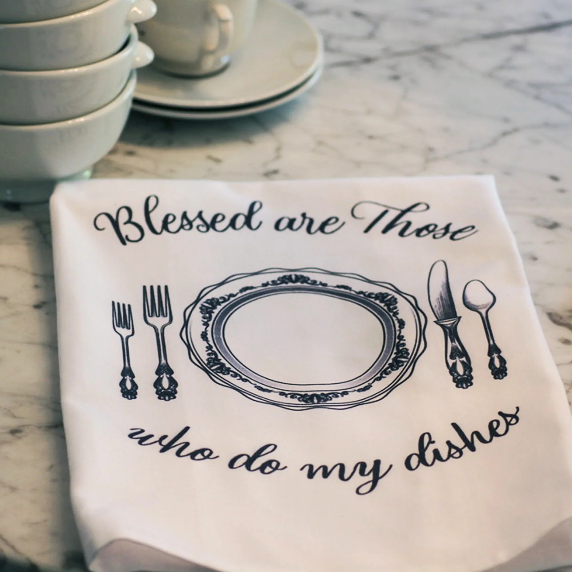Blessed Are Those Who Do My Dishes Dish Towel - Image 4