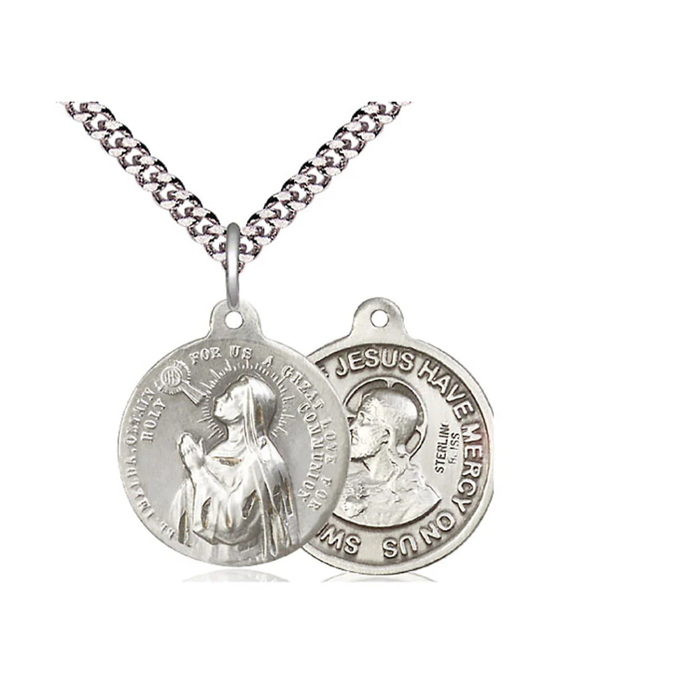 Blessed Imelda & Sacred Heart Sterling Silver Necklace