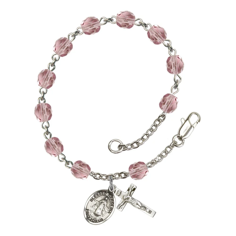 Blessed Karolina Kozkowna 6mm light purple June Rosary Bracelet