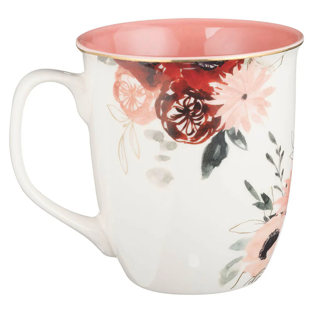 Blessed Mom Pink Floral Ceramic Coffee Mug - Image 2