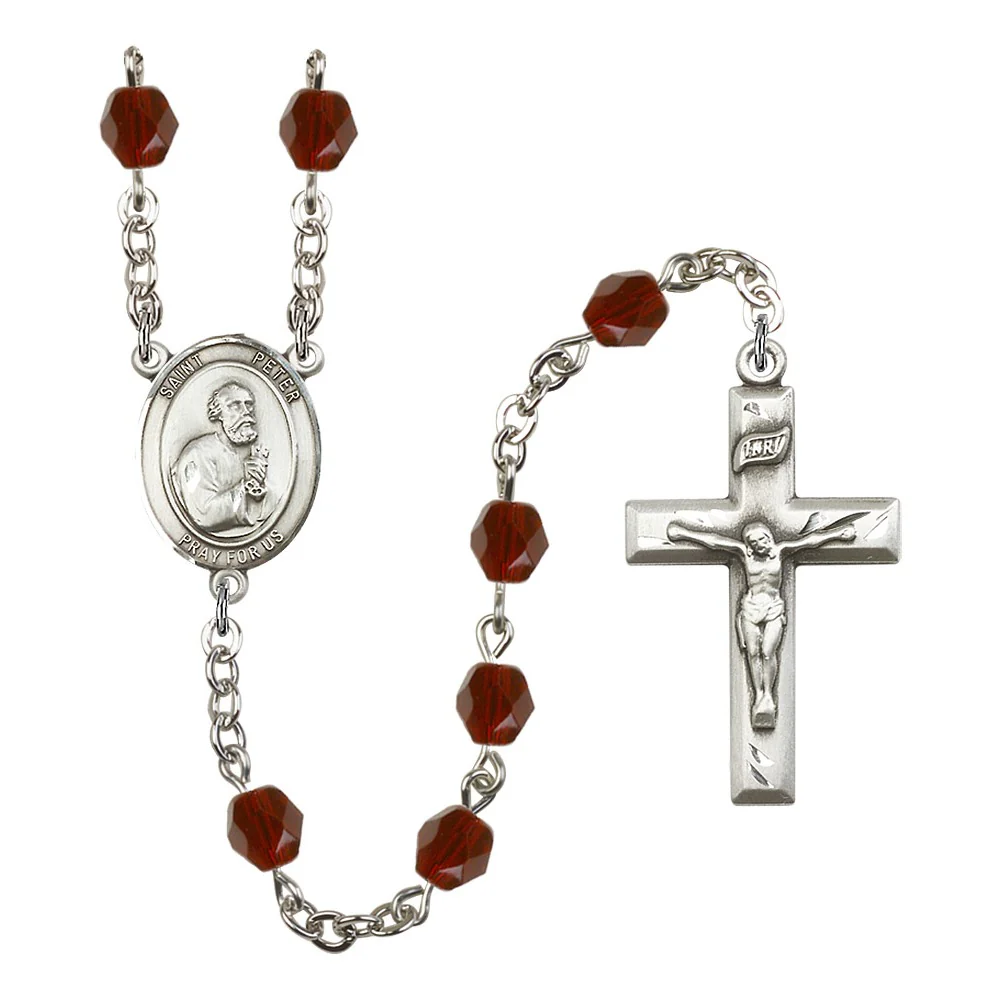 Bliss St. Peter the Apostle Red January Rosary 6mm