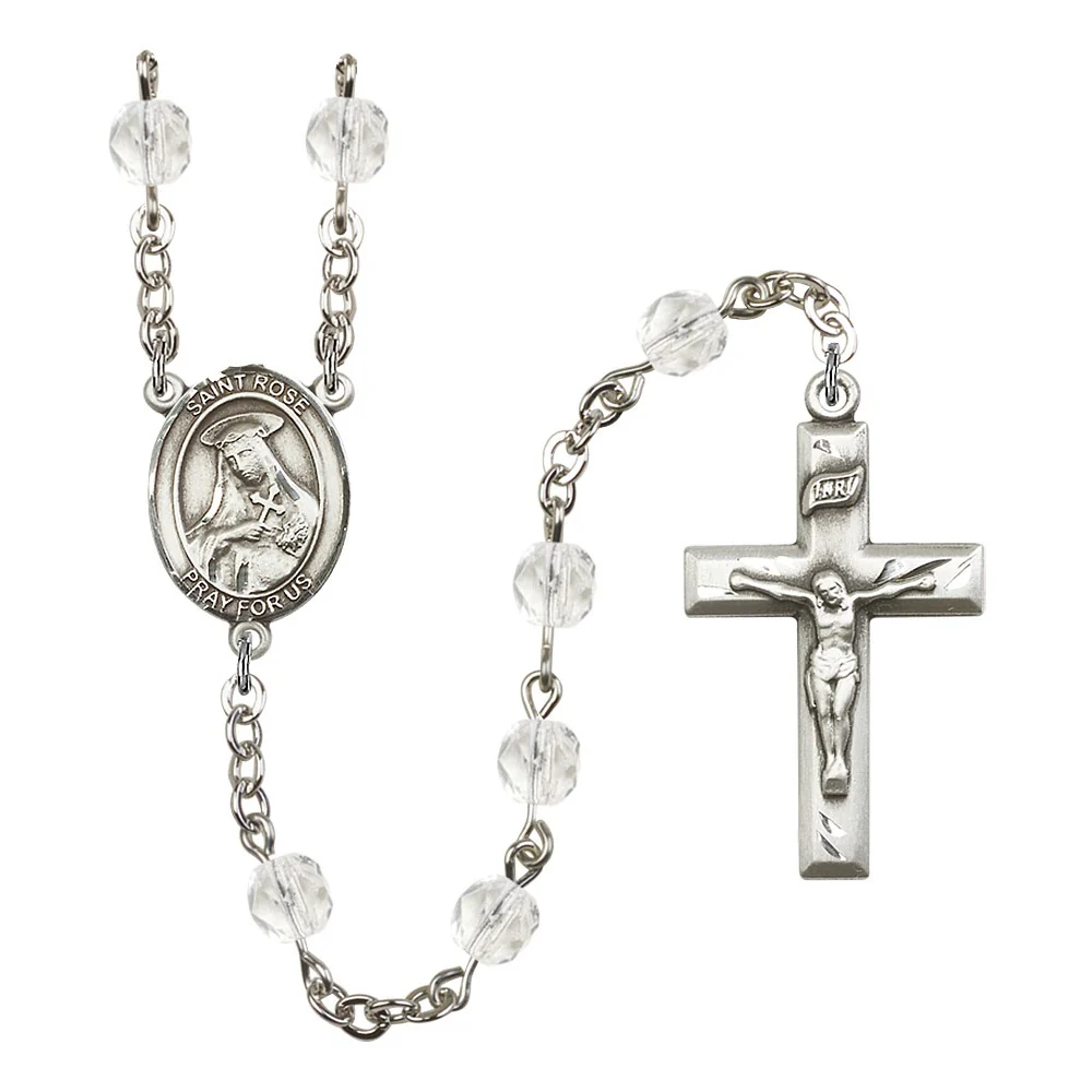 Bliss St. Rose of Lima Crystal April Rosary 6mm