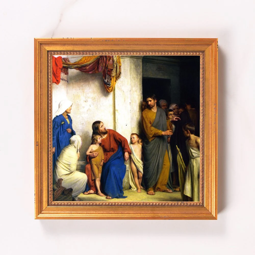 Bloch's Let the Little Children Come Unto Me Framed Canvas - Sacred Mini Collection - Image 9