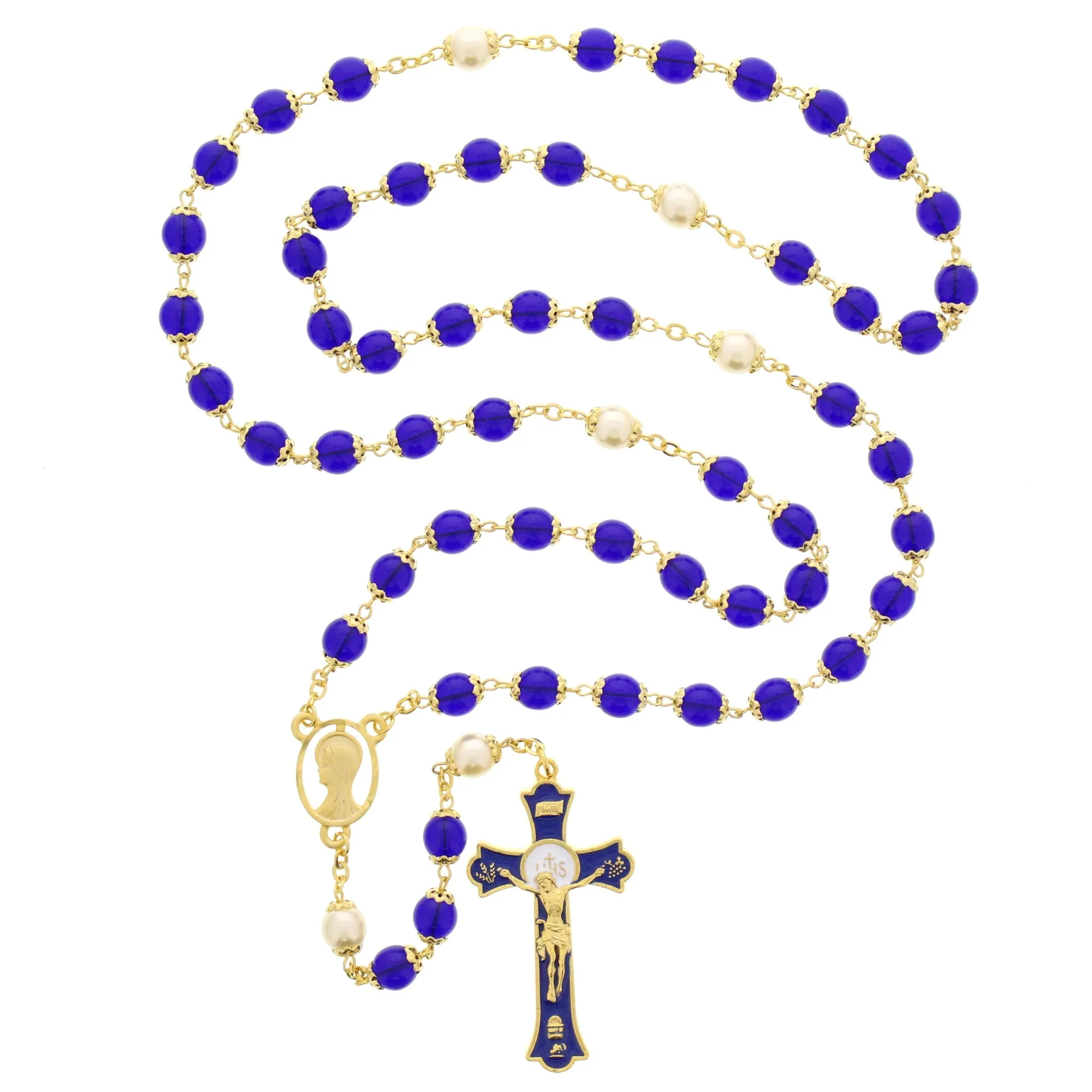 Blue and Pearl Holy Mass Rosary - Image 2