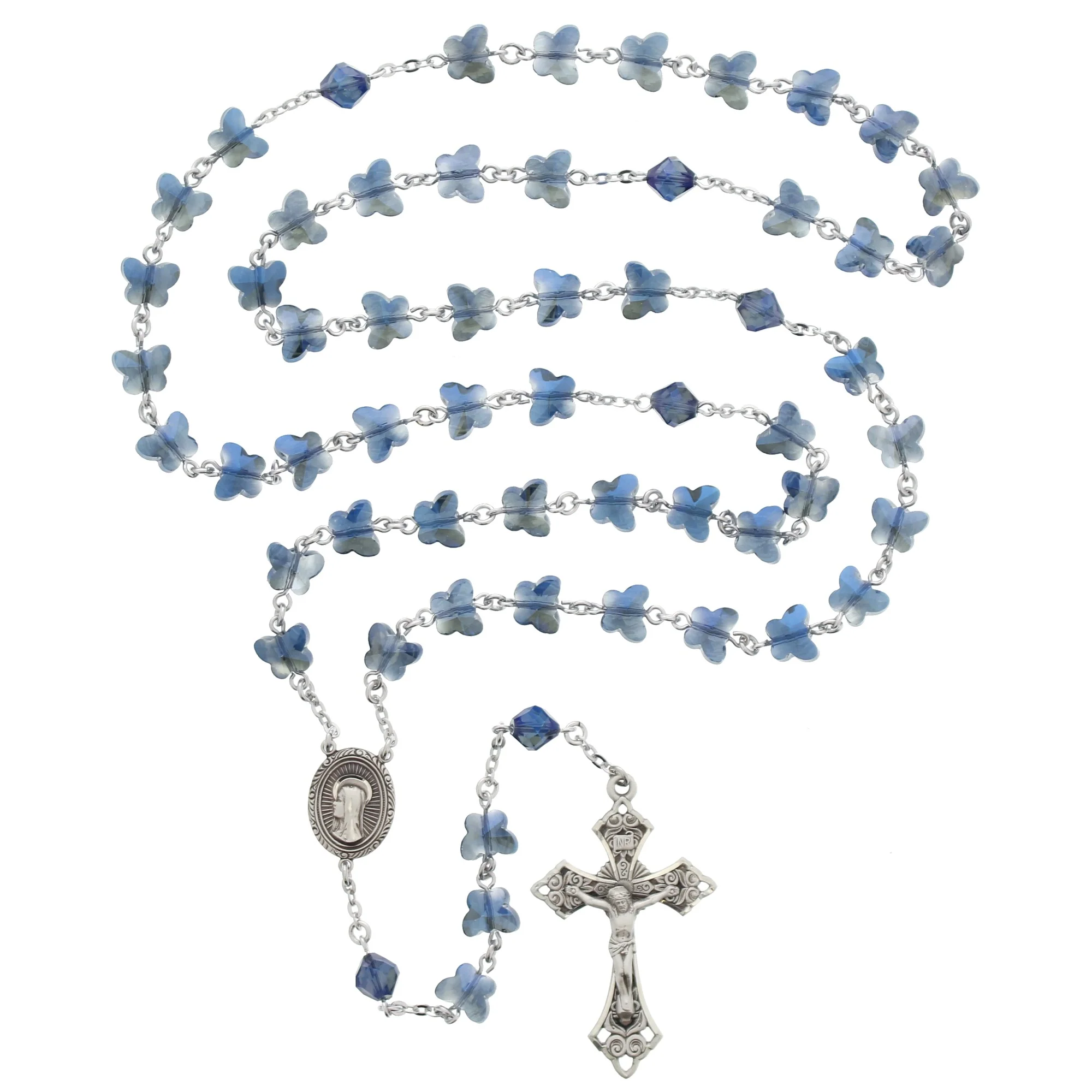Blue Crystal Butterfly Rosary - Image 3