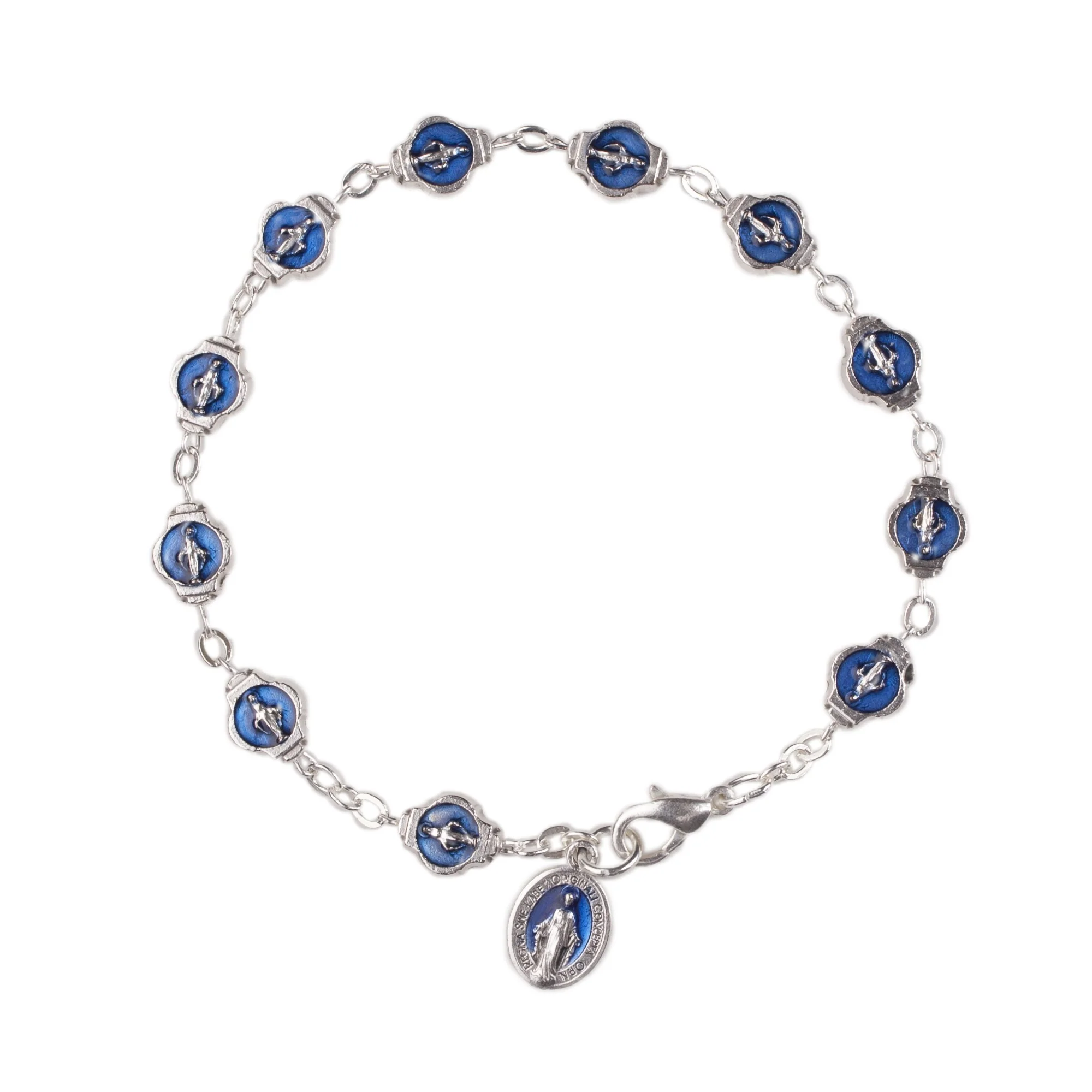 Blue Enamel Miraculous Box w/ Rosary Bracelet - Image 2