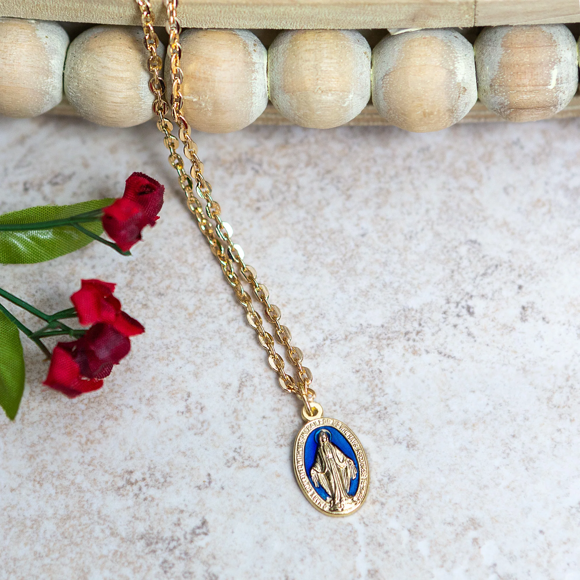 Blue Enamel Miraculous Necklace
