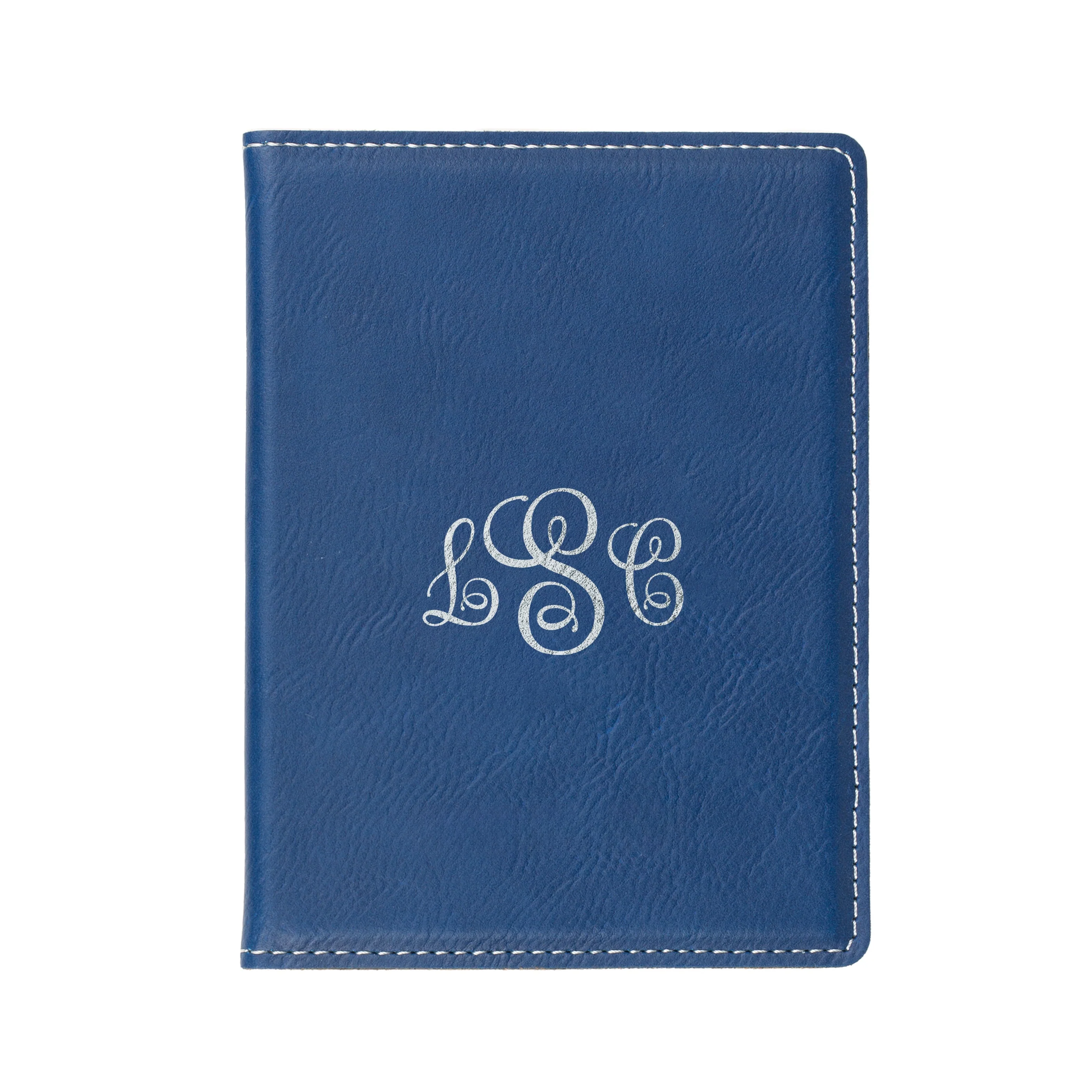 Blue Monogramed Passport Cover
