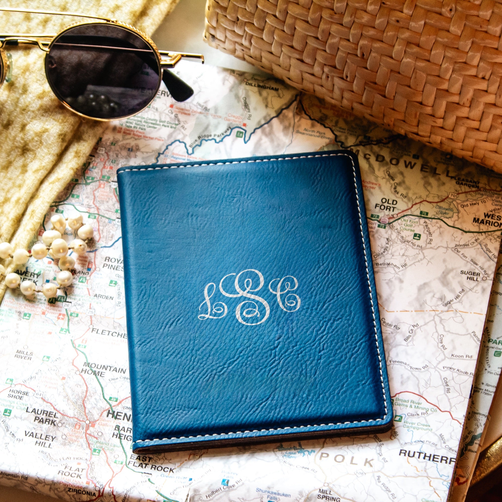 Blue Monogramed Passport Cover - Image 2