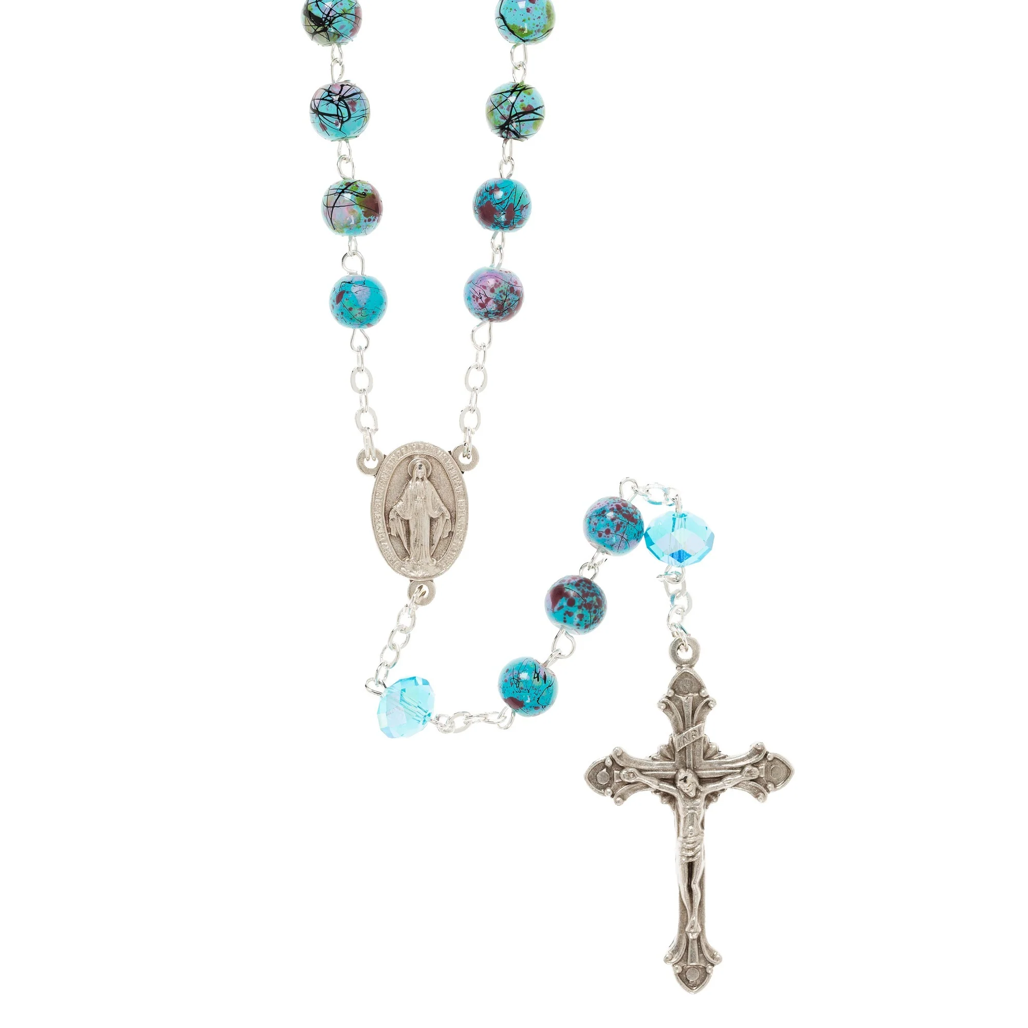 Blue & Purple Marbled Rosary