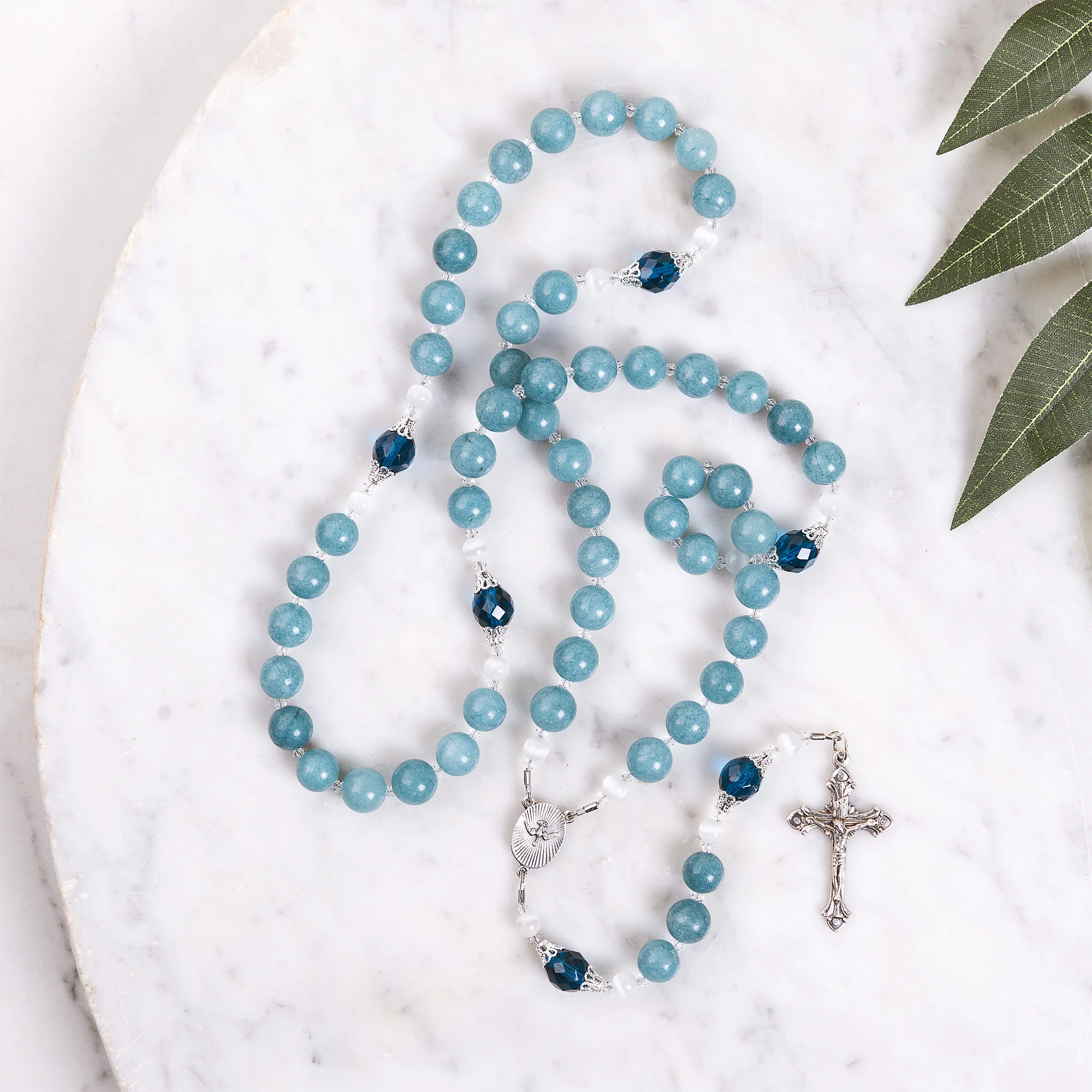 Blue Quartz & Swarovski Crystal Chaplet of Conversion - Image 5
