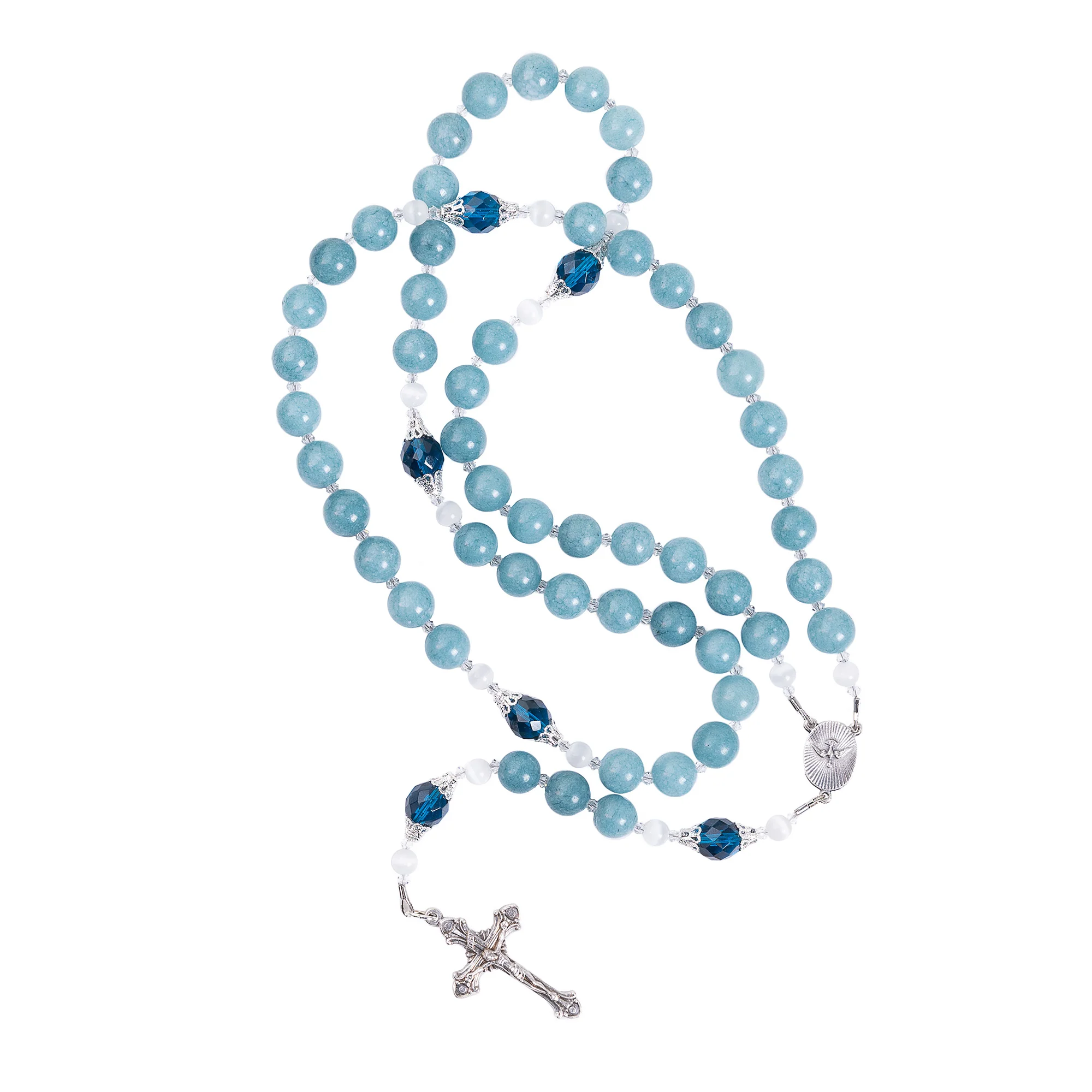 Blue Quartz & Swarovski Crystal Chaplet of Conversion - Image 6
