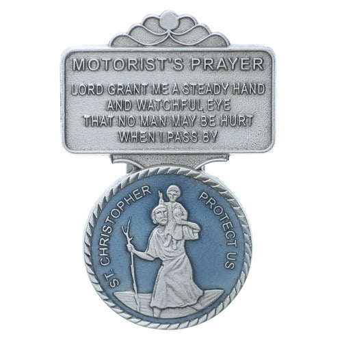 Blue St. Christopher Visor Clip