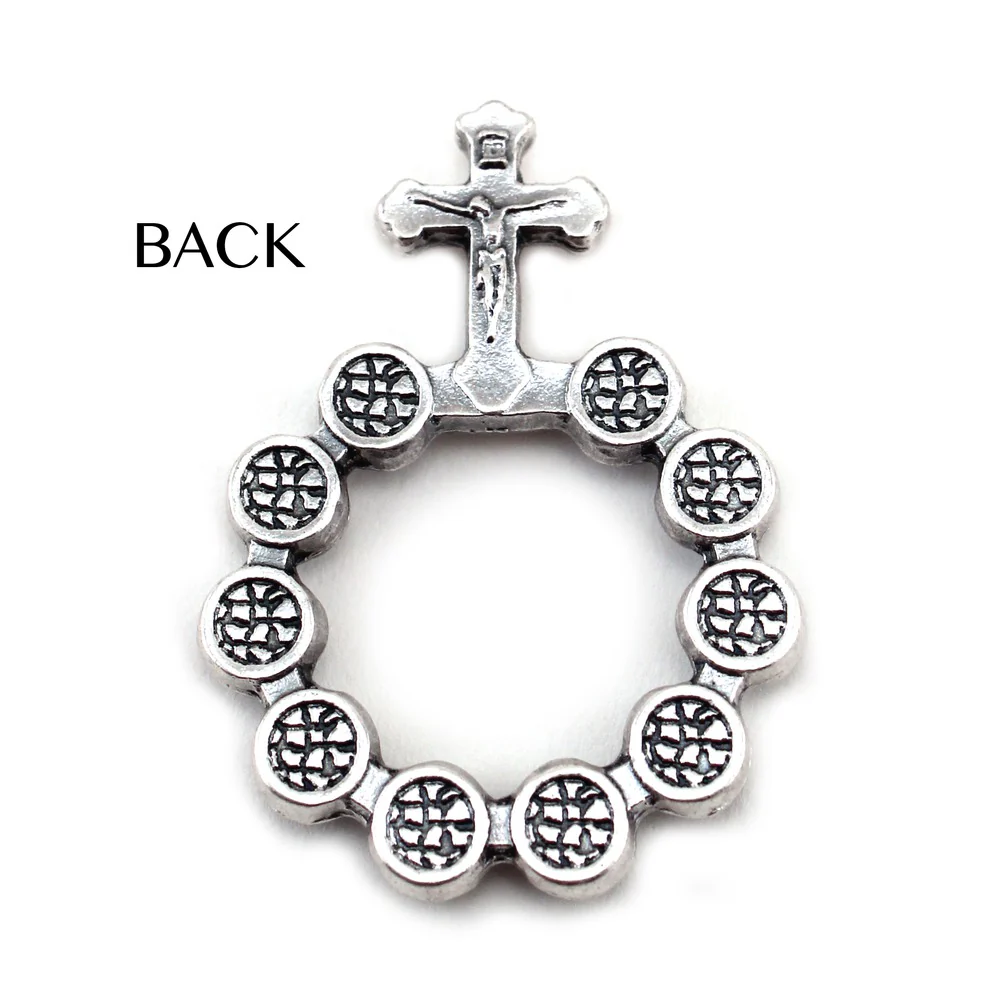 Blue Swarovski One Decade Finger Rosary - Image 2