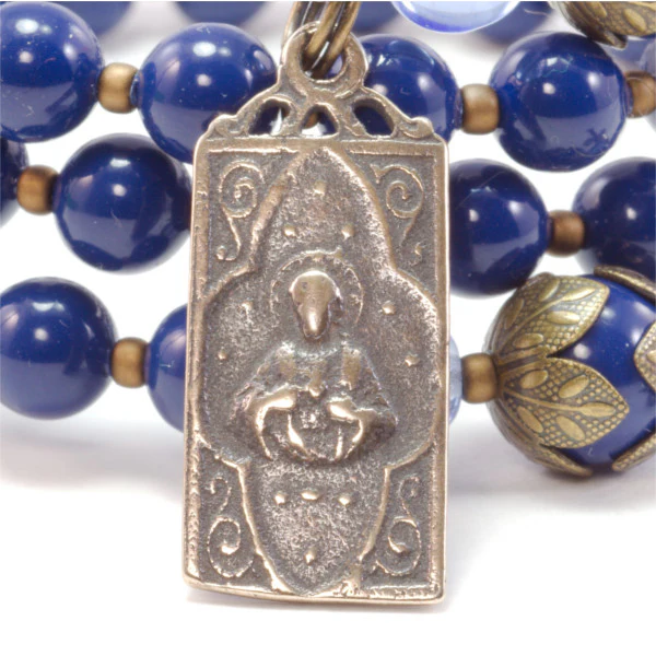 Blue Swarovski Scapular Full Rosary Wrap Bracelet - Image 5