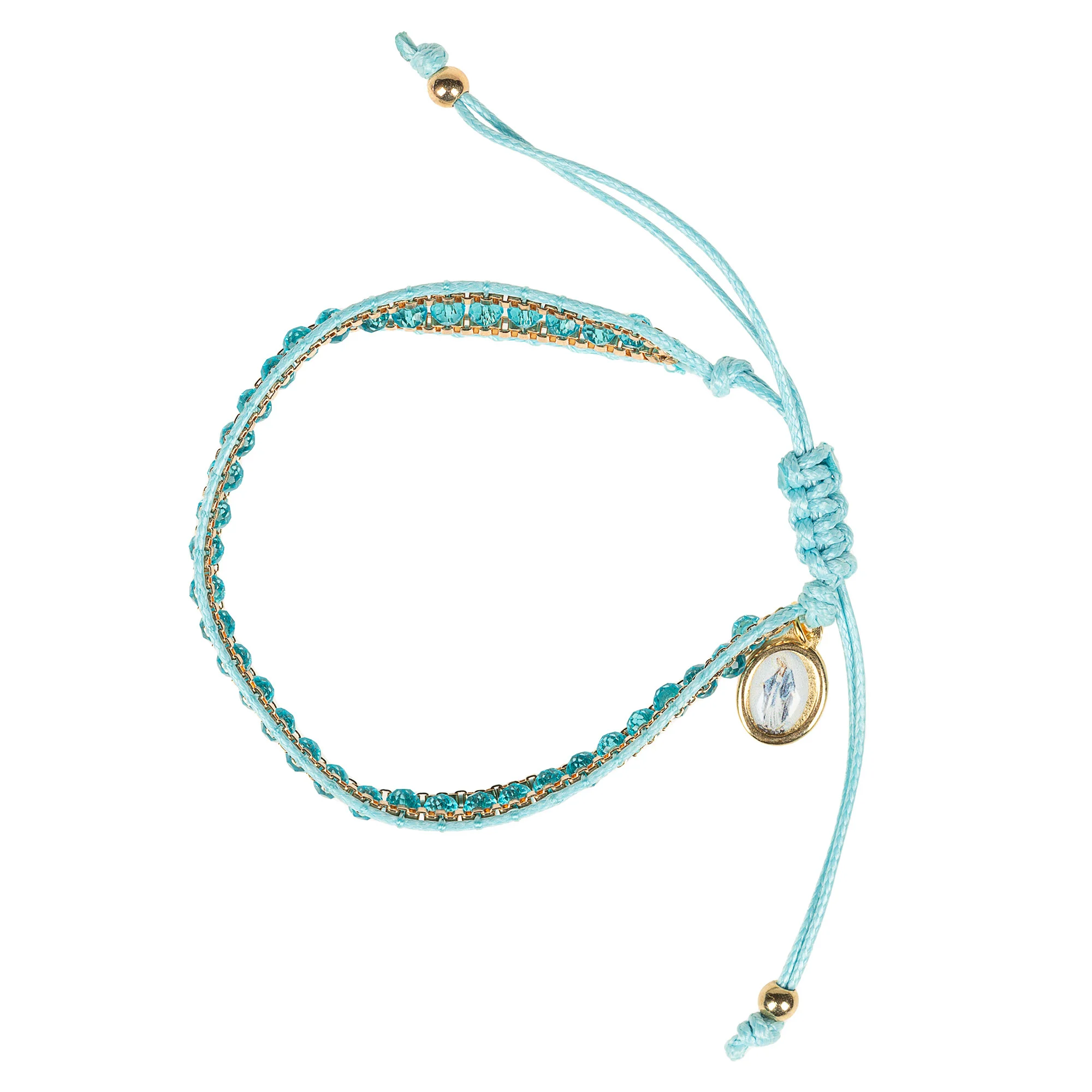 Blue Woven & Beaded Italian Miraculous Bracelet - Image 2
