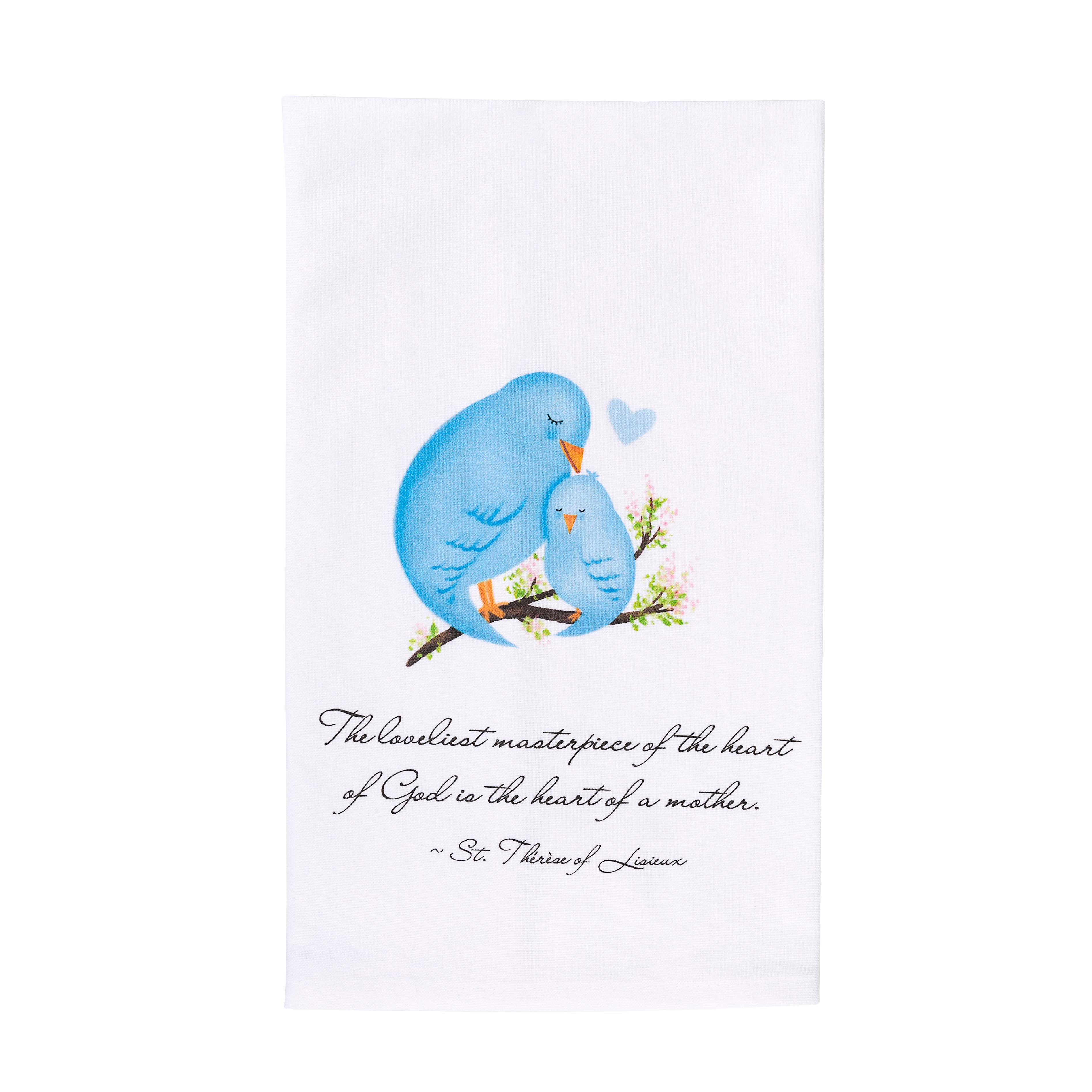 Bluebirds Heart of a Mother Dish Towel - Image 2
