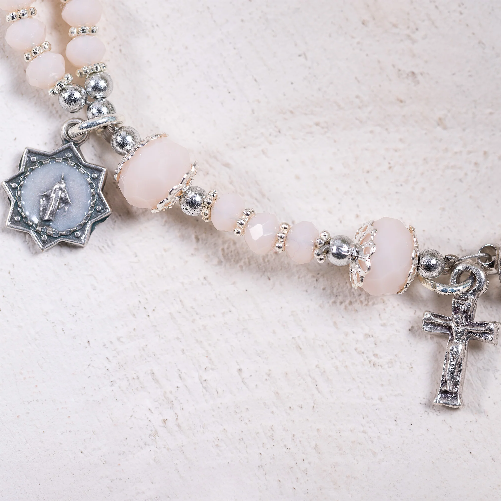 Blush Pink Full Rosary Bracelet - Image 2