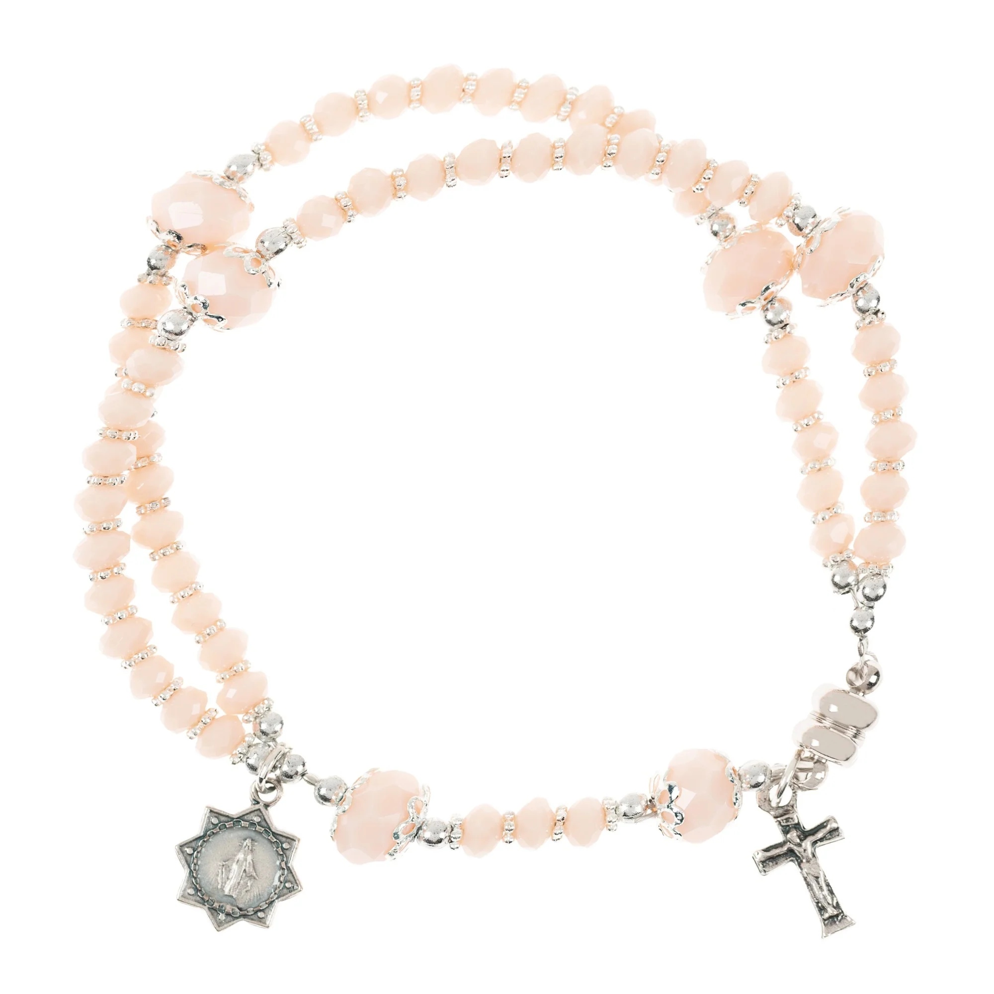 Blush Pink Full Rosary Bracelet - Image 4