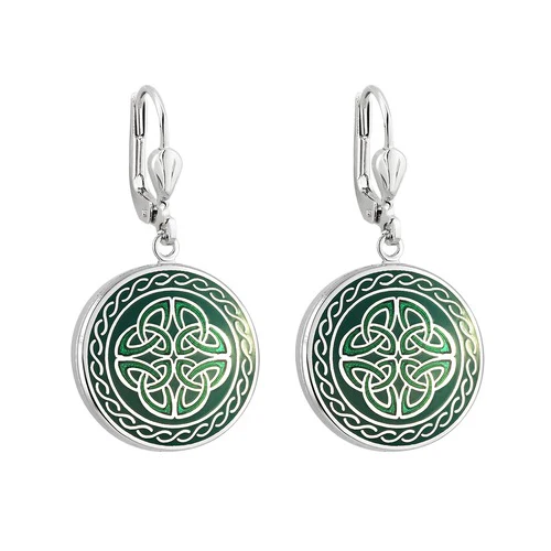 Book of Kells Green Trinity Knot Jewelry Set – Necklace & Earrings - Image 3