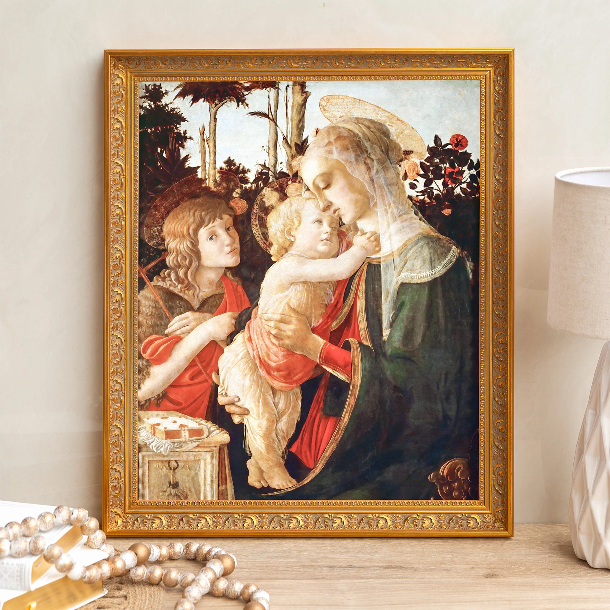 Botticelli Madonna Child Framed Canvas - Sacred Signature Collection