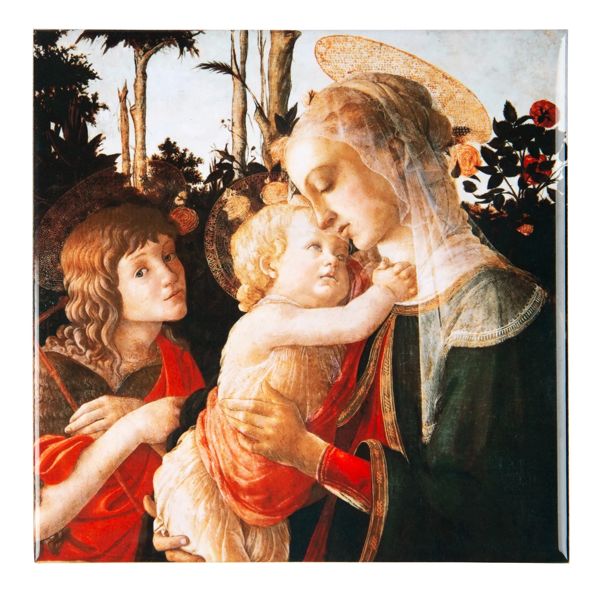 Botticelli Madonna & Child with St. John Ceramic Tile - Image 2