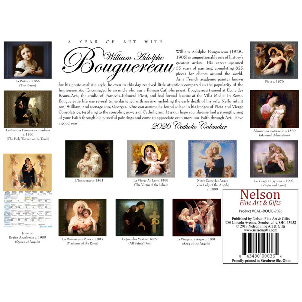 Bouguereau Catholic Wall Calendar - Image 4
